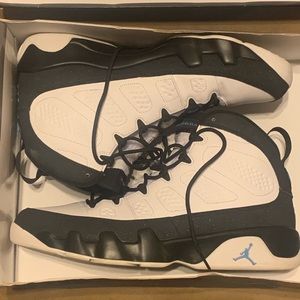 Size 13 Jordan 9s Carolina blue
